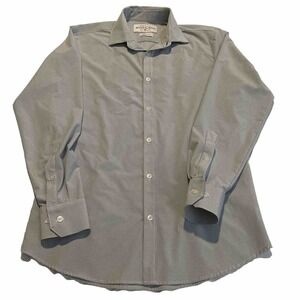 Mizzen Main Leeward Long sleeve Shirt Medium Blue Button Preppy Window Pane Trim